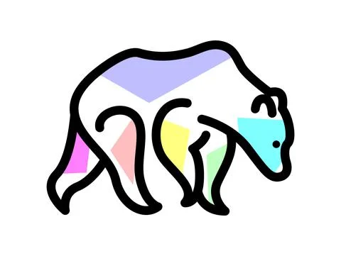 Vector bear in filling shapes style Stock Illustration