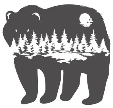 Vector Bear Forest Stock Illustration