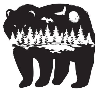 Vector Bear Forest Stock-Illustration