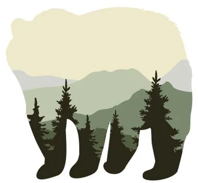 Vector Bear Forest Stock Illustration