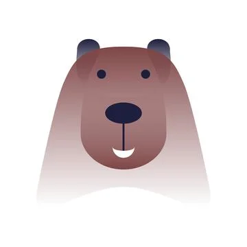 Vector bear in gradient style. Digital art Stock Illustration