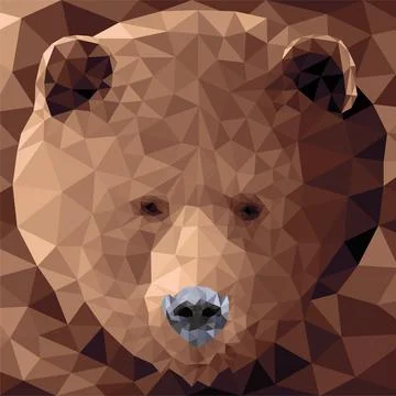 Vector bear in low poly style Stock Illustration