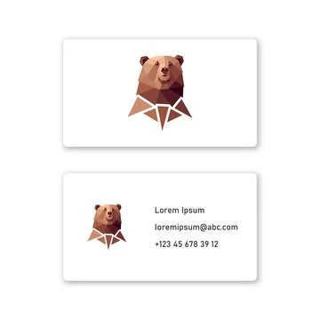 Vector bear in low poly style . Editable illustration Stock Illustration