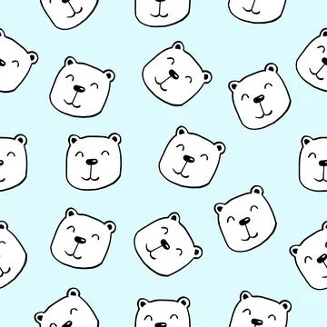 Vector bear seamless pattern. Cute teddy illustration. Cartoon animals Stock Illustration