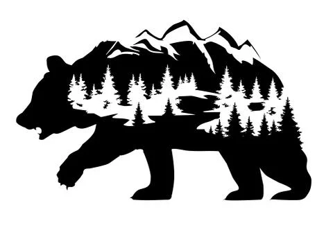 Vector Bear Silhouette Illustrazione stock