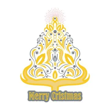 Vector beautiful abstract Christmas tree. Stock Illustration