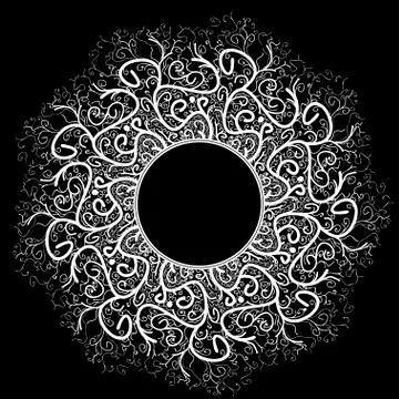 Vector Beautiful Deco Black Mandala, Patterned Design Element, Ethnic Amulet Stockillustratie