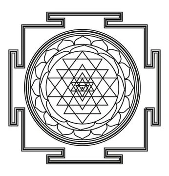 Vector Beautiful Deco Black Mandala, Patterned Design Element, Ethnic Amulet Stockillustratie