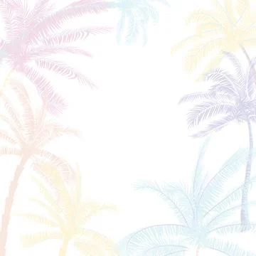 Vector Beautiful exotic tropical summer pattern with palm trees Stockillustratie