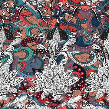 Vector Beautiful fabric pattern. Vector watercolour floral pattern, delicate flo イラスト素材