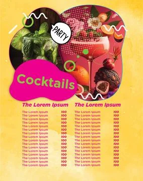 Vector beautiful food and drink  menu design template Illustrazione stock