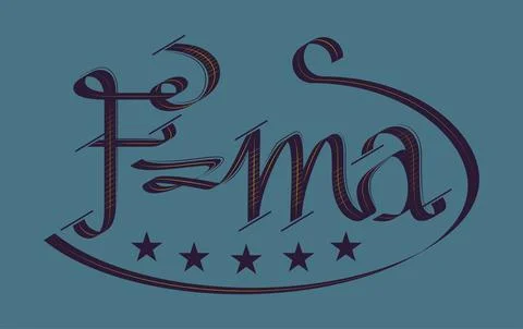 Vector beautiful formula in monogram style. Digital art Stock Illustration