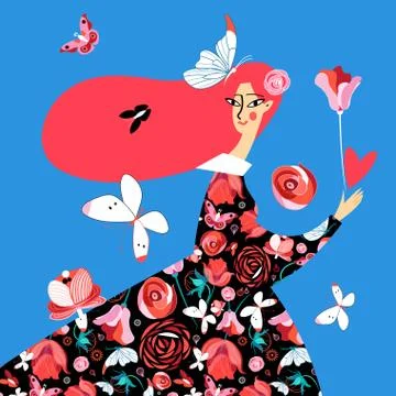Vector beautiful girl Stock Illustration