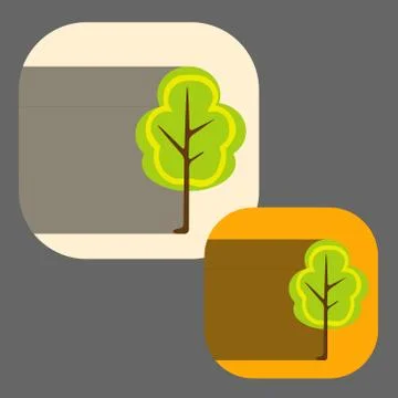 Vector beautiful icon flat blossoming tree eps Illustrazione stock