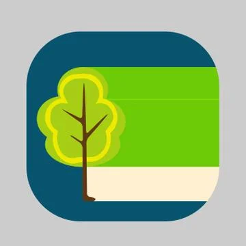 Vector beautiful icon flat blossoming tree eps Stock Illustration