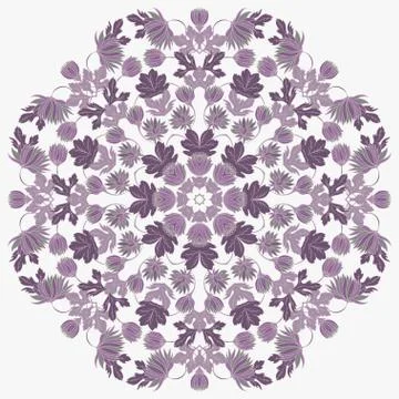 Vector Beautiful Mandala Roses Background. Floral Seamless Patte Stock Illustration