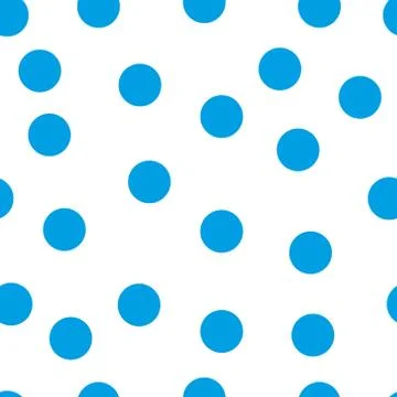 Vector beautiful polka dot pattern. Blue background. Stock Illustration