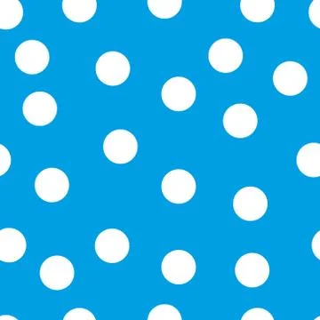 Vector beautiful polka dot pattern. Blue background. イラスト素材