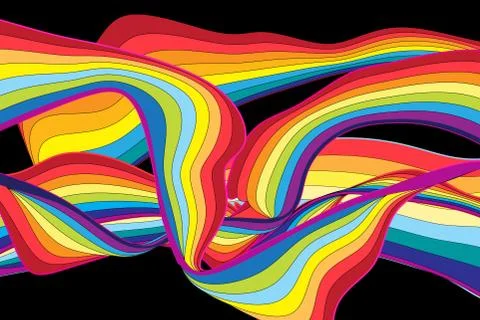 Vector beautiful rainbow waves Stock Illustration