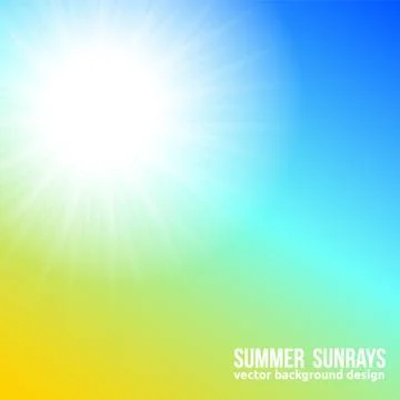 Vector beautiful sunny sky background. Bright bummer banner with a sunburst Illustrazione stock