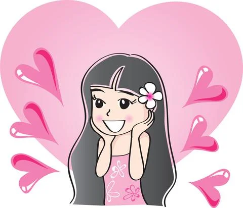 Vector beauty with heart shape Stock Illustration