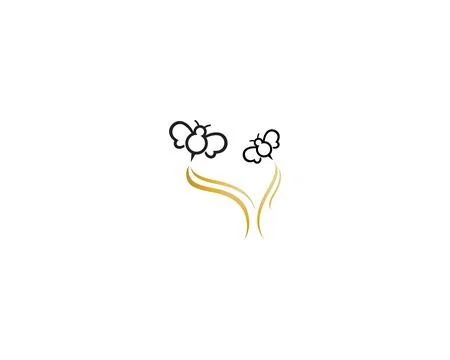 Vector bee honey honey bee logo nice orange sweet unique warm design Stock Illustration