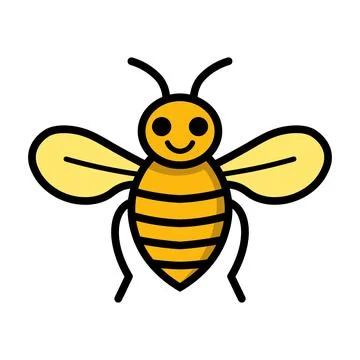 Vector bee illustration on white background Illustrazione stock