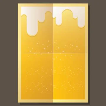 Vector beer a4 poster background with white foam and bubbles. light beer poster Stock Illustration