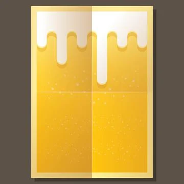 Vector beer a4 poster background with white foam and bubbles. light beer poster Stock Illustration