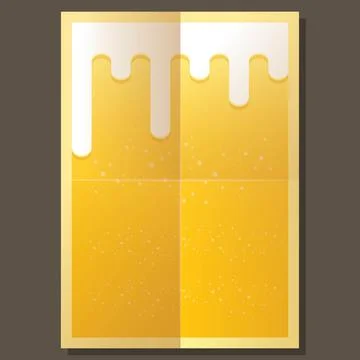 Vector beer a4 poster background with white foam and bubbles. light beer poster Stock Illustration