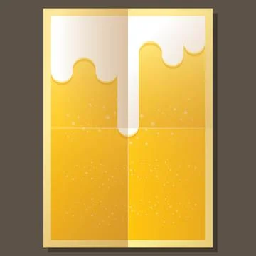 Vector beer a4 poster background with white foam and bubbles. light beer poster Stock Illustration