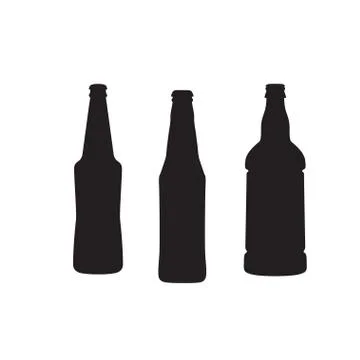 Vector beer bottle set isolated on a white background Stock Illustration