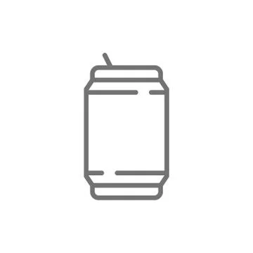 Vector beer can, tin, garbage line icon. Stock Illustration