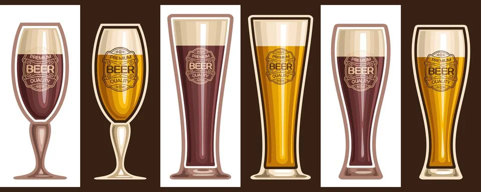 Vector Beer Glasses Set Stock Illustration