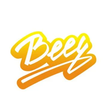 Vector Beer lettering Handmade Calligraphy sticker Stock Illustration
