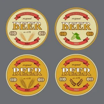 Vector beer mat templates. Set of round beer mats. Stock Illustration
