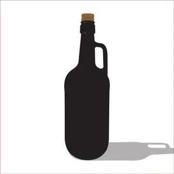 Vector beer or wine black silhouette isolated Stock Illustration