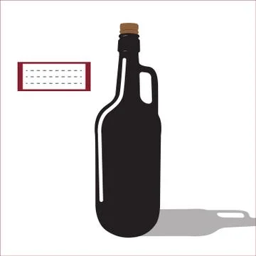 Vector beer or wine black silhouette isolated Illustrazione stock