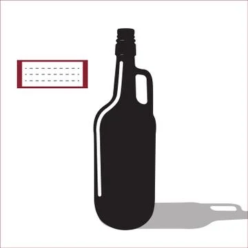 Vector beer or wine black silhouette isolated Illustrazione stock
