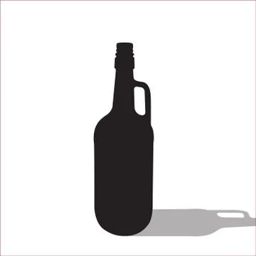 Vector beer or wine black silhouette isolated Illustrazione stock