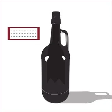 Vector beer or wine black silhouette isolated Stock Illustration