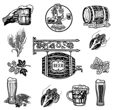 Vector Beer set Stock Illustration