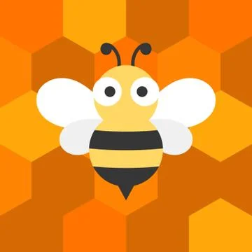 Vector bees, flat design Illustrazione stock