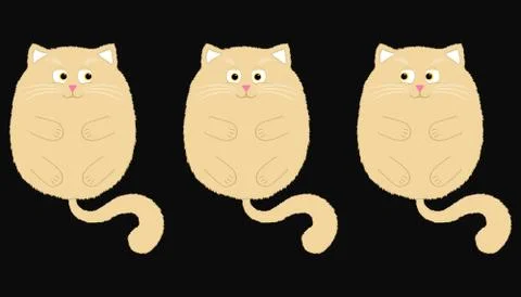 Vector Beige Cat in Cartoon Style Stock Illustration