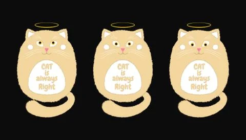Vector Beige Cat in Cartoon Style. 5 Stock Illustration