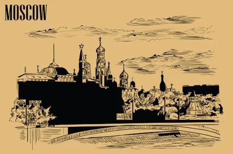 Vector beige Moscow, part 1 Stock Illustration