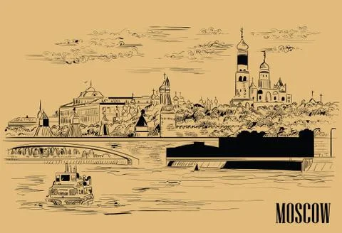 Vector beige Moscow, part 3 Stock Illustration