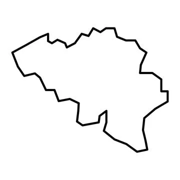 Vector belgium outline map on white background Stock Illustration