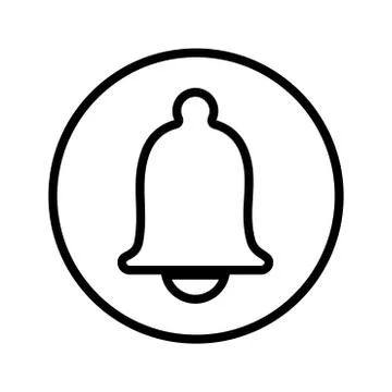 Vector of Bell icon in Circle line - vector iconic design Stock Illustration
