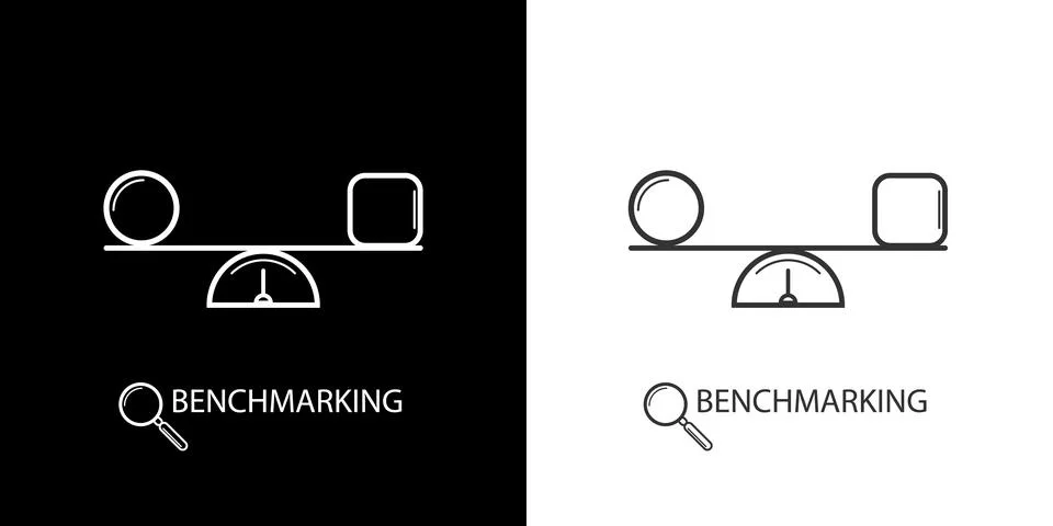 Vector benchmarking icon set isolated. business and marketing icons collection Stock Illustration